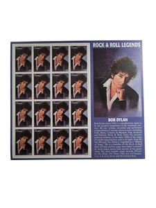 Gambia 1996 - Leyendas del Rock & Roll Bob Dylan - Hoja de 16 estampillas Scott #1825 MNH - Imagen 1 de 2