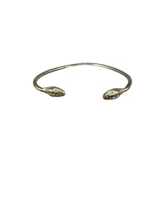 Schlangenkopf offen Manschette Armband Unisex Alpii Mexiko Silber Finish 2,5" Durchmesser Vintage - Bild 1 von 9
