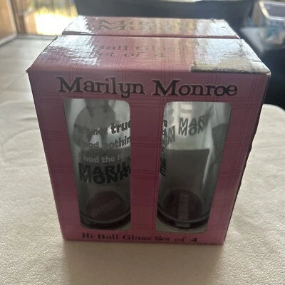 Juego de 4 vasos Marilyn Monroe Hi Ball Bernard of Hollywood 2008 Orig. Caja Foto 1 de 2