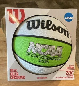 WILSON NCAA Killer Crossover Outdoor Basketball Youth 27.5" Lime/White New W/Box - Picture 1 of 2