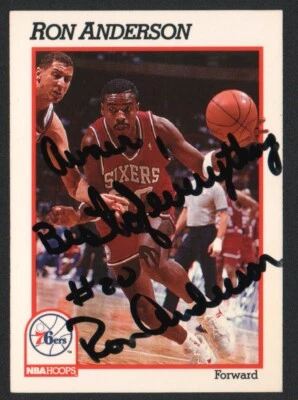 RON ANDERSON authentic hand signed Card 76ers NBA HOOPS - Image 1 of 3