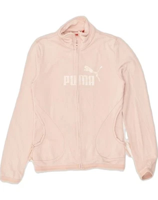 PUMA Womens Graphic Tracksuit Top Jacket UK 6 XS Pink Cotton HH11 - Image 1 of 3