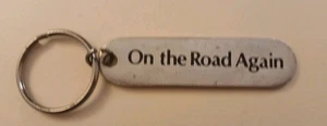 Vintage Russ Schlüsselanhänger Messing Metall "On The Road Again" Made in Taiwan - Bild 1 von 2