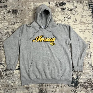 Vintage 90s Iowa Hawkeyes Hoodie Men L Gray Alstyle Apparel 90/10 Sweatshirt USA - Picture 1 of 9