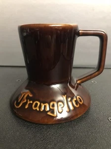 FRANGELICO Wide Bottom Coffee Mug Brown Glazed Padded Bottom Souvenir Never used - Picture 1 of 7