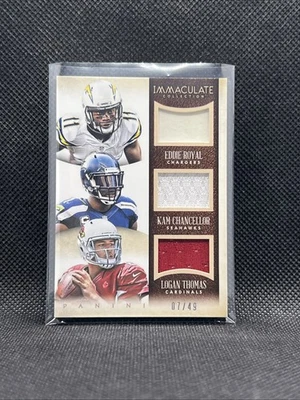 2014 Immaculate Patch #07/49 Kam Chancellor Eddie Royal Logan Thomas - Image 1 of 4