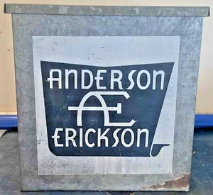 Anderson Erickson AE Galvenized Porch Milk Box Des Moines Iowa - Picture 1 of 5