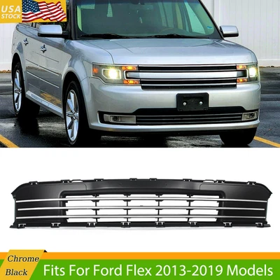 For Ford Flex 2013-2019 Black Front Bumper Lower Grille w/ Chrome Trim FO1036151 Foto 1 de 4