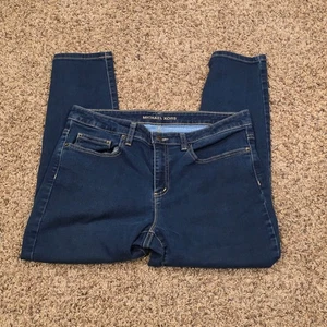 Michael Kors Jeans Womens Size 12 Dark Blue Denim Izzy Skinny Stretch Slim Fit - Picture 1 of 4