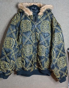 Five Elementz Winter Coat Jacket Hood Wheel Black Puffer Street Style 4XL - Picture 1 of 13