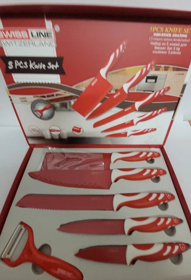 5-teiliges Messerset ☆ Swiss Line Switzerland ☆ Antihaftbeschichtung  ☆ Neu  - Bild 1 von 3