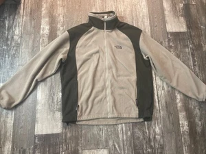 The North Face Fleece Full Zip Mens Large Green Outdoor Jacket With Pockets - Picture 1 of 8