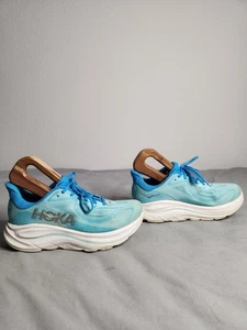Hoka One One Clifton 10 Shoes Womens Size 11 EE Aqua Blue Sneakers 1162052 SKYW - Picture 1 of 9