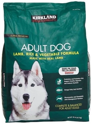 Ração para cães Kirkland Signature fórmula adulta cordeiro, arroz e vegetais 25 lb. - Imagem 1 de 4