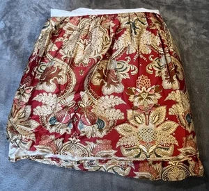 Ralph Lauren Jardiniere Queen Bed Skirt Dust Ruffle Red Paisley Sateen Vintage - Picture 1 of 3