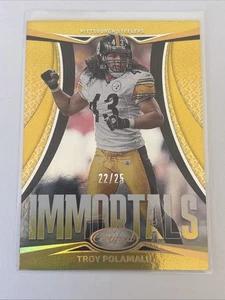 2024 Panini Certified Troy Polamalu Immortals Gold Mirror Color Match SSP /25 - Picture 1 of 2