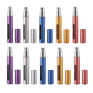 10pc Mini Refillable Travel Portable Perfume Atomizer Bottle Spray Pump Case 5ml - Picture 1 of 8