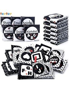 Black And White high contrast soft crinkle baby books - 6 book set TeyToy