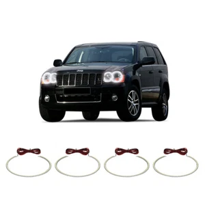 Bright White LED Headlight Halo Ring Kit for Jeep Grand Cherokee 05-10 - Picture 1 of 5