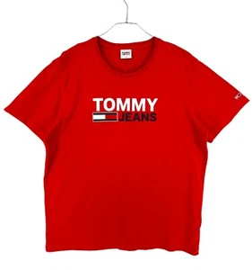 Tommy Hilfiger Vaqueros Hombre Casual Rojo Camiseta Cuello en Pico Talla XL - Imagen 1 de 11