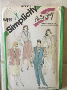 Simplicity Misses Pants, Skirt, Shirt & Lined Vest Size 14 Uncut Pattern 6497 - Picture 1 of 2