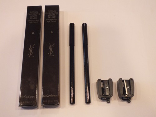 2 YSL LONG-LASTING EYE PENCILS W/ SHARPENERS - #8 - FULL SIZE - NEW IN ...