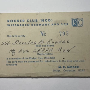 1962 Rocker Club Wiesbaden Deutschland APO Mitgliedskarte und Regeln - Bild 1 von 6