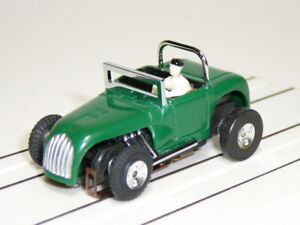 AURORA TJET - #1365 HOT ROD ROADSTER - GREEN - CLEAN W/ REFURBISHED CHASSIS