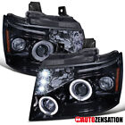 Fits 2007-2013 Chevy Avalanche Tahoe LED Halo Projector Headlights Black Smoke Chevrolet Avalanche