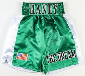 DEVIN HANEY Signed The Dream XL Boxing Trunks (Beckett Witness Autograph) - Picture 1 of 4