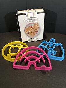 Williams Sonoma Flour Shop Pancake Molds Set Of 3 Rainbow Unicorn Smiley