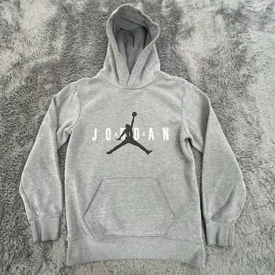 Jordan Hoodie Boys Large Gray Long Sleeve Pullover Pouch Pocket - Image 1 of 4