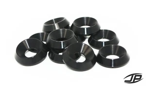 3/8 BLACK Anodized CNC Billet Aluminum Finishing body Washers .375 Qty 10 - Picture 1 of 1