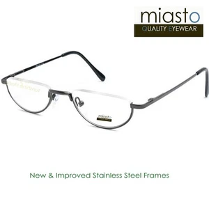 (3 PARES) GAFAS DE LECTURA MIASTO TOP SIN MONTURA 1/2 LUNA METAL MEDIO LECTOR+2,00 - Imagen 1 de 2