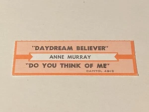 Anne Murray - Daydream Believer / Do You Think Of Me - Jukebox Title Strip - Bild 1 von 1