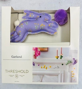 Threshold Easter Bunny Fabric & Pom Pom Garland Holiday Home Decor 6ft - Picture 1 of 4