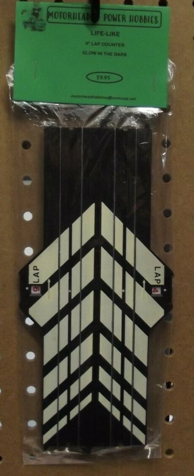 LIFE-LIKE, 9" CONTADOR DE VUELTAS, NITE GLOW HO SLOT CAR TRACK, #433-9923, (1 pieza -PAQUETE) Foto 1 de 1