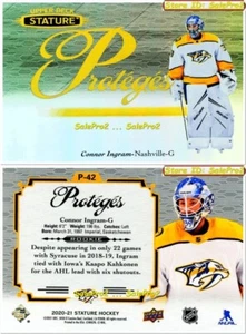 UD STATURE 2020 CONNOR INGRAM NHL RC NASHVILLE PREDATORS GOALIE NEUWERTIG ROOKIE #42 - Bild 1 von 4