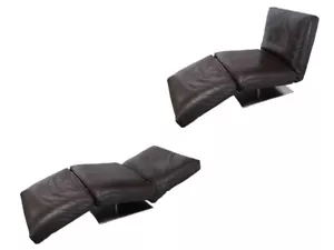 Relaxliege Natuzzi modern hochwertig braunes Echtleder verstellbar -11513- - Bild 1 von 8