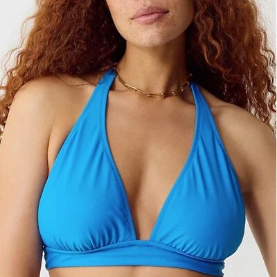 全新带标签 J. CREW DD HALTER 领带-BACK 比基尼上衣 "VENETIAN RED" BY633 MSRP $75 中号 — 第 1/4 张图片