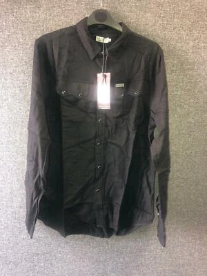 Firetrap Negro Camisa de Manga Larga Grande TD100 Ff 03 - Imagen 1 de 3