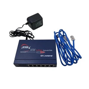 Linksys Network Hub Model NH1005 V2 10/100 5-Port with Cable and Power Adapter - Picture 1 of 5