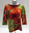 Women's Petite Medium Multi-Colored Talbots 3/4 Sleeve T-Shirt