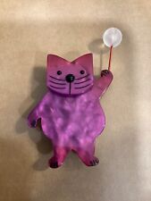 Marie Christine Pavone Purple Cat With Balloon Brooch/Pin  France Signed