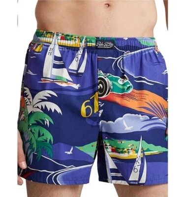 全新 Polo Ralph Lauren 男式小号编织平角短裤 帆船 全新带标签 — 第 1/4 张图片