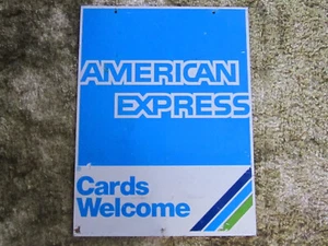 American Express cards welcome metal sign, 1980's, good condition, no bracket - Picture 1 of 2