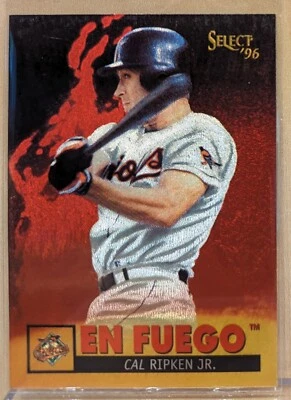1996 Select EN FUEGO #3 Cal Ripken Jr HOF RARE DUFEX FIRE INSERT - Image 1 of 2