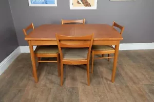 Vintage Mid Century Teak Extending Dining Table an 4 Chairs by Beithcraft - Picture 1 of 15