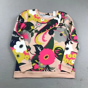 Talbots Sweatshirt Womens MP Peach Floral Stretch Long Sleeves Pullover NWT - Picture 1 of 10