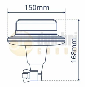 LAP LPB040A FLEXI DIN POLHALTERUNG GELB LED Leuchtfeuer R65 10-30V - Bild 1 von 2
